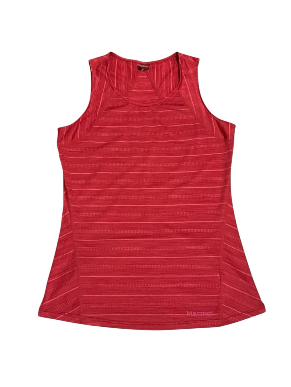 MARMOT Coral Red Striped Ellie Tank Top Yoga Active Athleisure Lightweight Sz XS